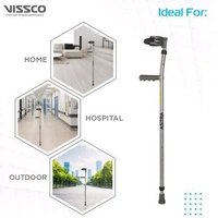 Astra Plus Elbow Crutches With Height Adjustable & Movable Elbow Support, Light Weight, PVC grip Handle