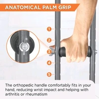 Astra Under Arm Crutches | Adjustable Elbow Support & Height | Light Weight | PVC grip Handle - Larger