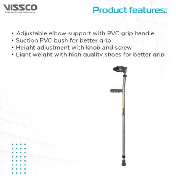 Champ Plus Elbow Crutch With Adjustable Height & Movable Elbow Support, Light Weight