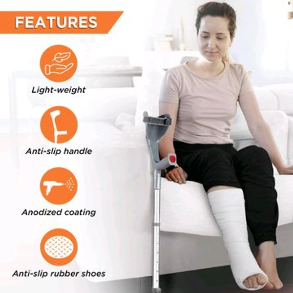 Champ Max Elbow Crutch for Physically Challenged With Adjustable Height & Movable Elbow Support, Light Weight