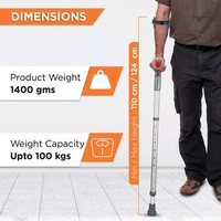 Champ Max Elbow Crutch for Physically Challenged With Adjustable Height & Movable Elbow Support, Light Weight