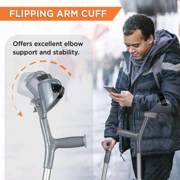 Champ Max Elbow Crutch for Physically Challenged With Adjustable Height & Movable Elbow Support, Light Weight