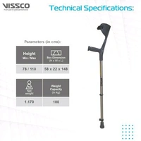 Champ Max Elbow Crutch (Fixed Handle) for Physically Challenged | Light Weight & Adjustable Height