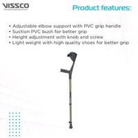 Champ Max Elbow Crutch (Fixed Handle) for Physically Challenged | Light Weight & Adjustable Height