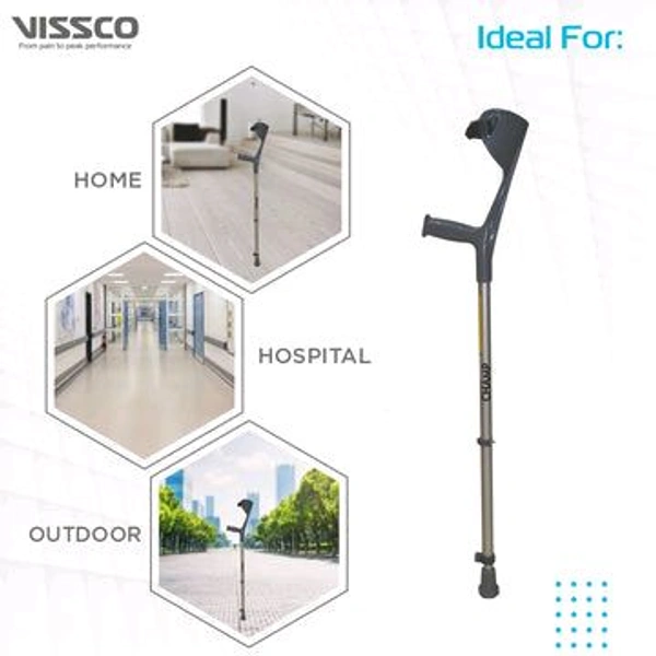 Champ Max Elbow Crutch (Fixed Handle) for Physically Challenged | Light Weight & Adjustable Height