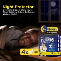 Adult DiapersFriends Overnight Adult Diapers - 10, Medium