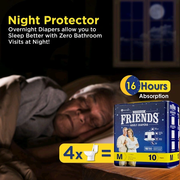 Adult DiapersFriends Overnight Adult Diapers - 10, Medium