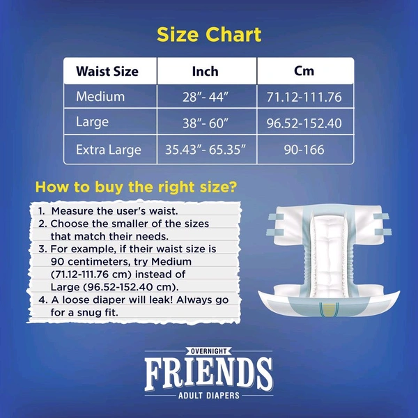Adult DiapersFriends Overnight Adult Diapers - 10, Medium