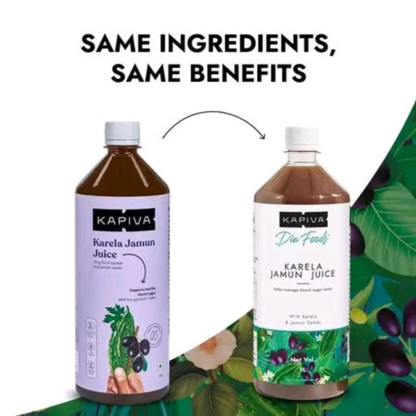 Kapiva Karela Jamun Juice | Helps Manage Blood Sugar Levels (1 Ltr Each) - 1ltr