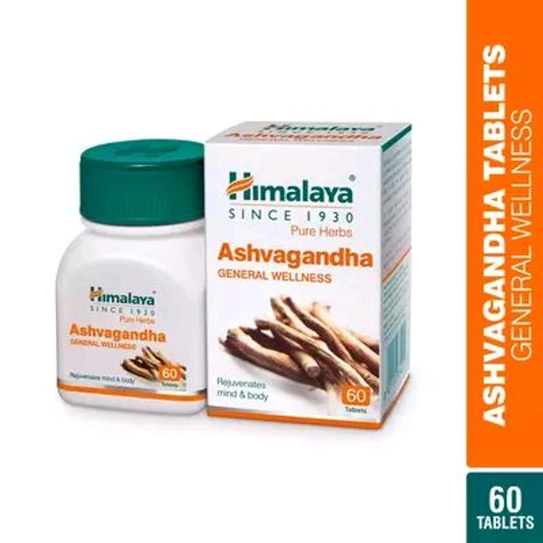 Himalaya Wellness Ashvagandha Tablet | Stress Relief Supplement | Rejuvenates Mind & Body - 60 Tablets