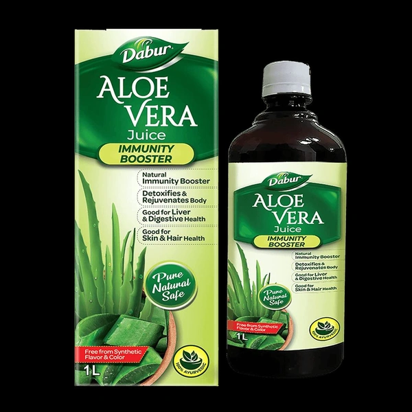 Dabur Aloe Vera Juice | For Immunity, Detoxification, Digestion, Skin & Hair - 1ltr.