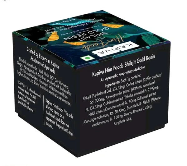 Kapiva Shilajit Gold Resin with Ashwagandha, Black Musli & Gokshura | For Stamina & Energy - 40 gm