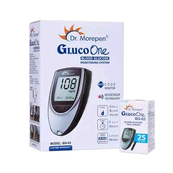Dr Morepen Gluco One Bg 03 Blood Glucose Monitoring Sytem With 25 Test Strips