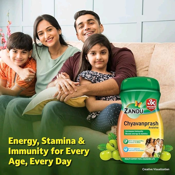 Zandu Chyawanprash Avaleha 910 g | Scientifically proven immunity booster | Boosts energy, stamina and memory | Powerful Ingredients to protect from common infections and illness | Great Taste - 900gm
