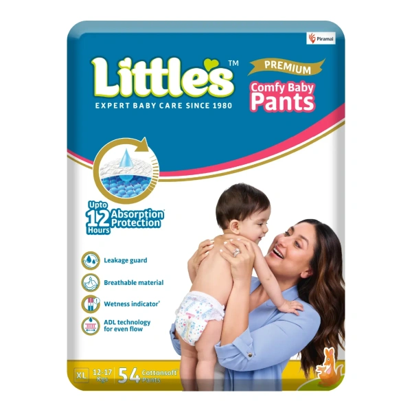  Little's Little's Comfy Baby Pants | Baby Diaper | Cotton Soft Pants - 54 units, Extra Large