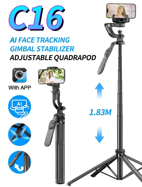 C16 Ai Powered Gimbal Stabilizer Quadrapod
