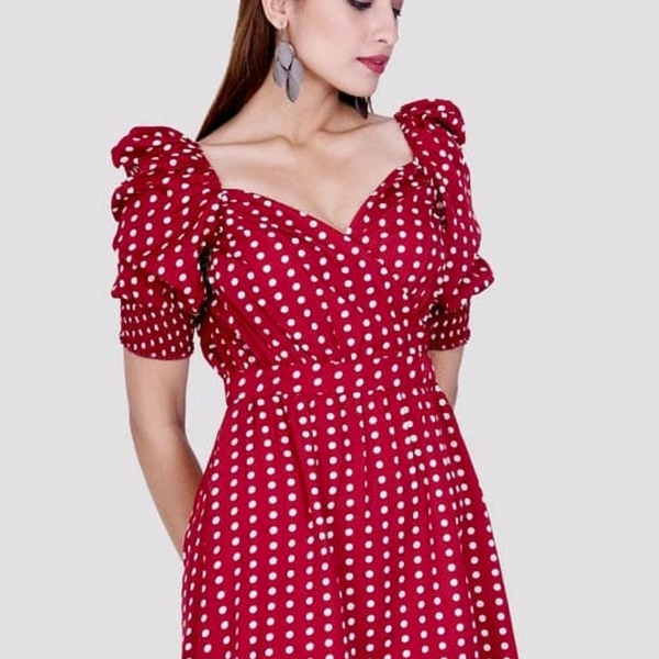 Western Dress - Red