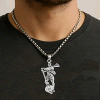 Hanuman Ji Blessings Locket With Chain - Silver, Long chain