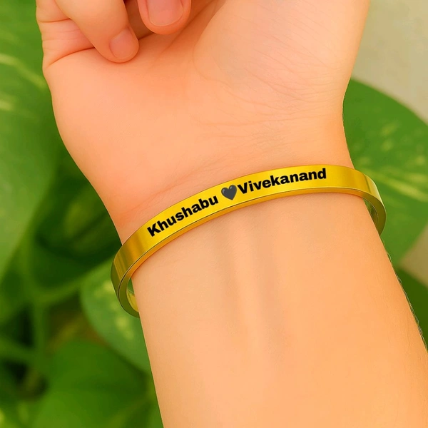 Customised Name Kada - Gold, Adjustable