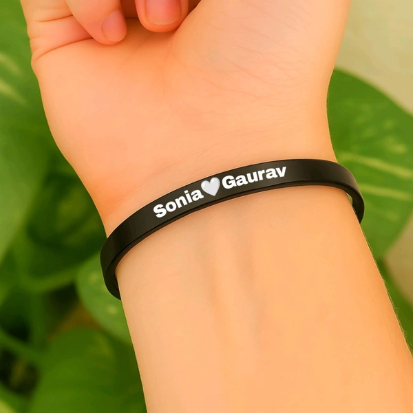 Black Name Kada - Black, Adjustable