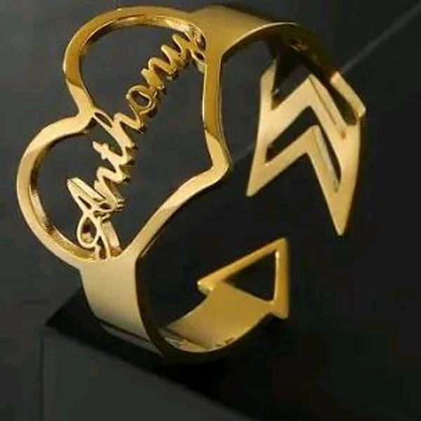 Gold Name Ring - Gold, Adjustable
