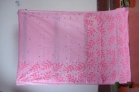 SKU-0381 -> Pure Cotton -> Applic with Mirror Work - Pink, Floral, Dry Clean Only, Yes