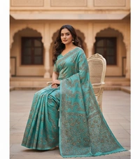 SKU0965 : Elegant Pure Tussar Saree | Kantha Stitch | Paddma Kantha - Kantha Stitch, Dry Wash Only, Yes