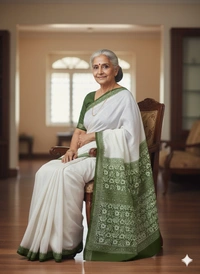 SKU1034 : Mulmul Cotton Saree, Lightweight saree - Hand Wash, No