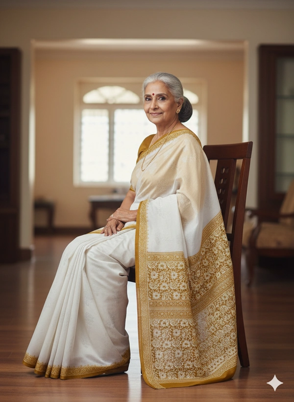SKU1033 : Mulmul Cotton Saree, Lightweight saree - Hand Wash, No