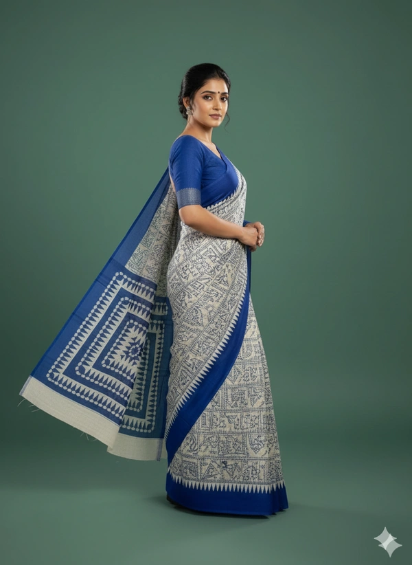 SKU1032 : Mulmul Cotton Saree, Lightweight saree - Hand Wash, No