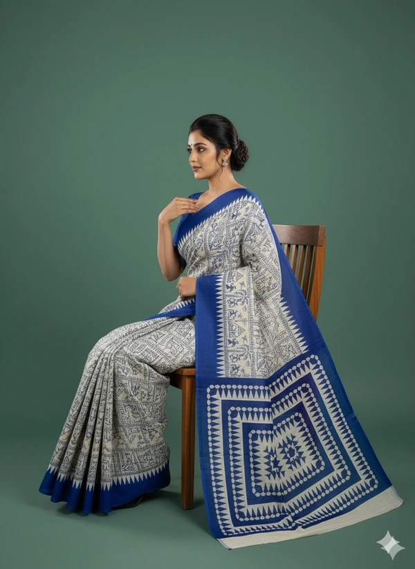 SKU1032 : Mulmul Cotton Saree, Lightweight saree - Hand Wash, No