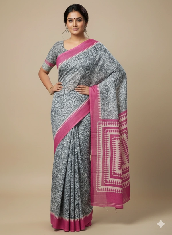 SKU1031 : Mulmul Cotton Saree, Lightweight saree - Hand Wash, No