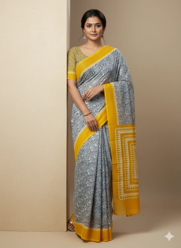 SKU1029 : Mulmul Cotton Saree, Lightweight saree - Hand Wash, No