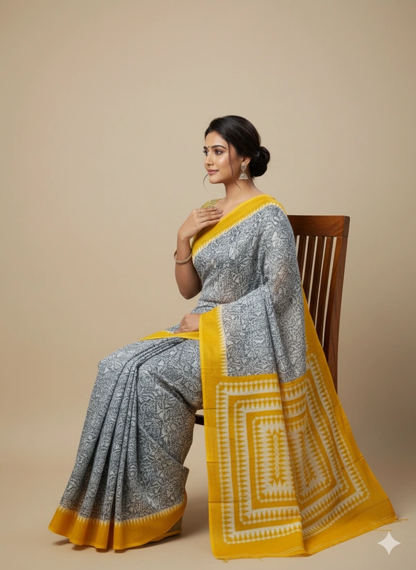 SKU1029 : Mulmul Cotton Saree, Lightweight saree - Hand Wash, No