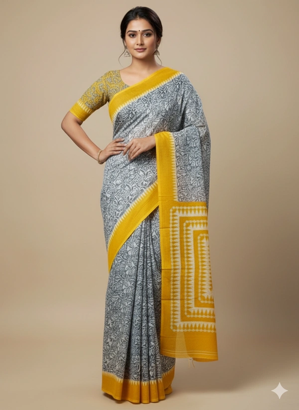 SKU1029 : Mulmul Cotton Saree, Lightweight saree - Hand Wash, No