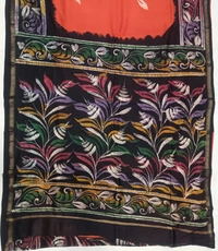 SKU0908 : Pure Silk | Chanderi Silk – Hand Batik Bengal Traditional  - Dry Clean Only, Yes