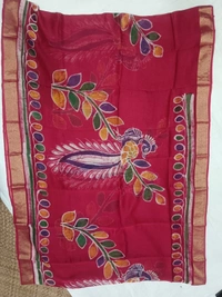 SKU0910 : Pure Silk | Chanderi Silk – Hand Batik Bengal Traditional - Dry Clean Only, Yes