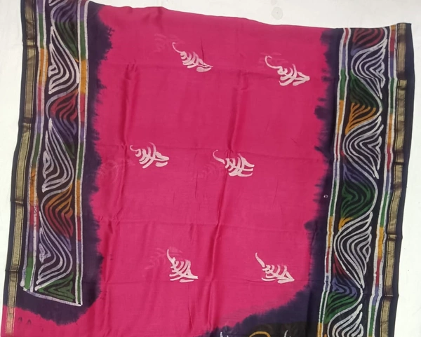 SKU0913 : Pure Silk | Chanderi Silk – Hand Batik Bengal Traditional - Dry Clean Only, Yes