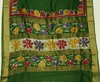 SKU0914 : Pure Silk | Chanderi Silk – Hand Batik Bengal Traditional - Dry Clean Only, Yes
