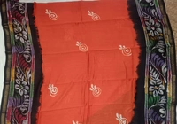 SKU0915 : Pure Silk | Chanderi Silk – Hand Batik Bengal Traditional - Dry Clean Only, Yes