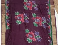 SKU0918 : Pure Silk | Chanderi Silk – Hand Batik Bengal Traditional - Dry Clean Only, Yes
