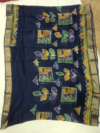 SKU0920 : Pure Silk | Chanderi Silk – Hand Batik Bengal Traditional - Dry Clean Only, Yes