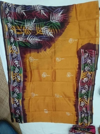 SKU0924 : Pure Silk | Chanderi Silk – Hand Batik Bengal Traditional - Dry Clean Only, Yes