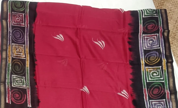 SKU0925 : Pure Silk | Chanderi Silk – Hand Batik Bengal Traditional - Dry Clean Only, Yes
