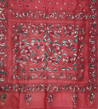 SKU0937 : Elegant Pure Silk Saree – Handwoven | Kantha Stitch - Kantha Stitch, Dry Clean Only, Yes