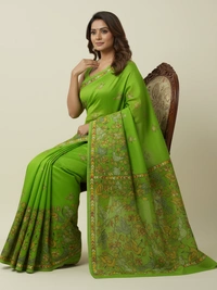 SKU0938 : Elegant Pure Silk Saree – Handwoven | Kantha Stitch - Kantha Stitch, Dry Clean Only, Yes