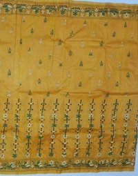 SKU0955 : Elegant Pure Silk Saree – Kantha Stitch - Kantha Stitch, Dry Clean Only, Yes