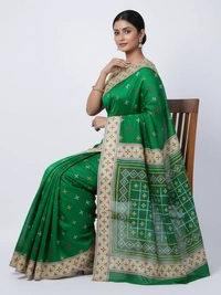 SKU0942 : Elegant Pure Silk Saree – Machine Woven | Embroidery - Dry Clean Only, Yes