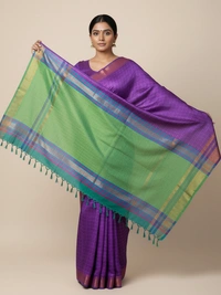 SKU0969 | Indian Soft Bishnupuri Katan Silk Saree | All body Dot Design | Premium Quality - Dry Wash Only, Yes