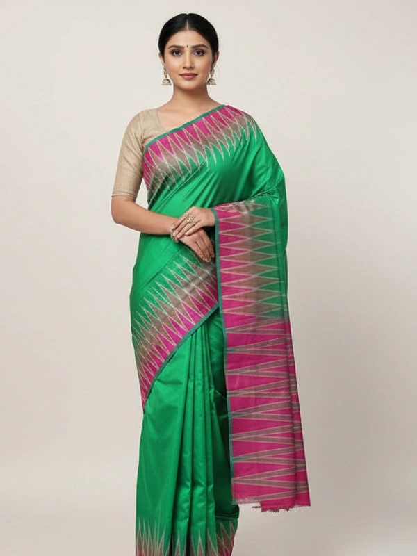 SKU0983 | Indian Soft Bishnupuri Katan Silk Saree | Batik Saree | Premium Quality - Dry Wash Only, Yes